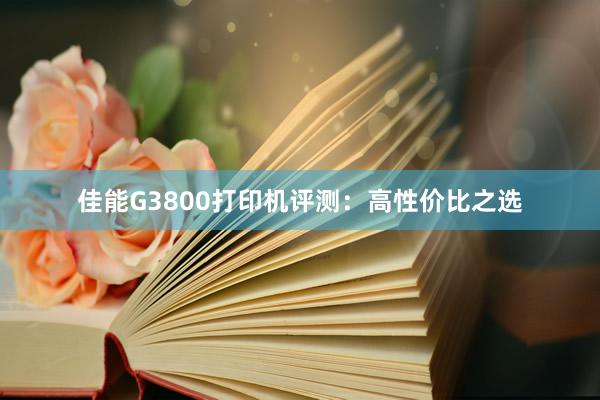 佳能G3800打印机评测：高性价比之选